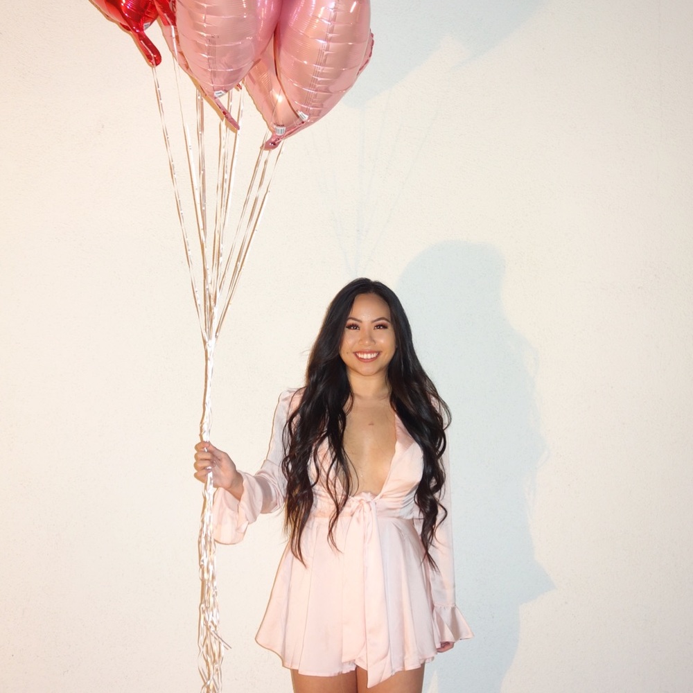 Pink Plunge Romper